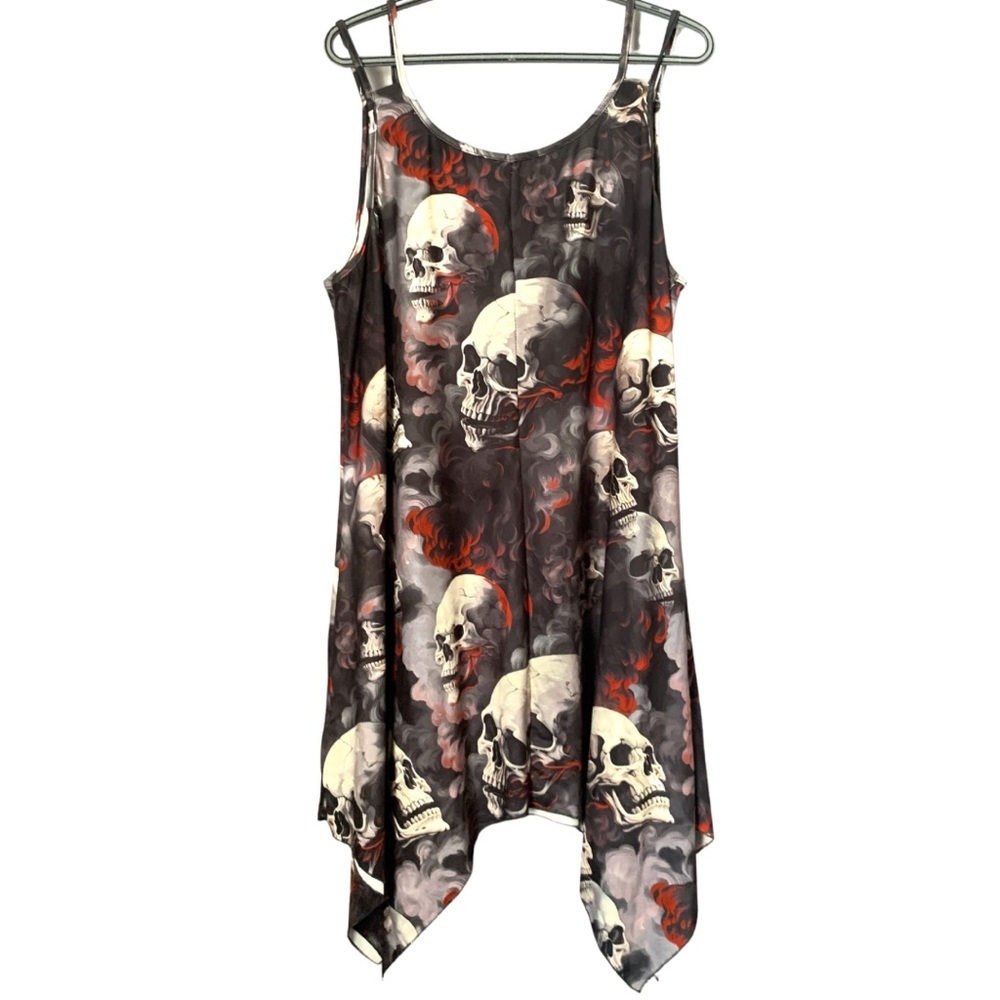 Skull Print Sleeveless Dress